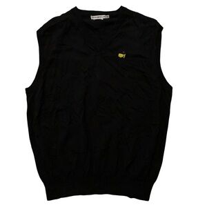 Peter Millar Masters Vest Mens 2XL (Fits M/L) 100% Merino Wool Knit Golf Black